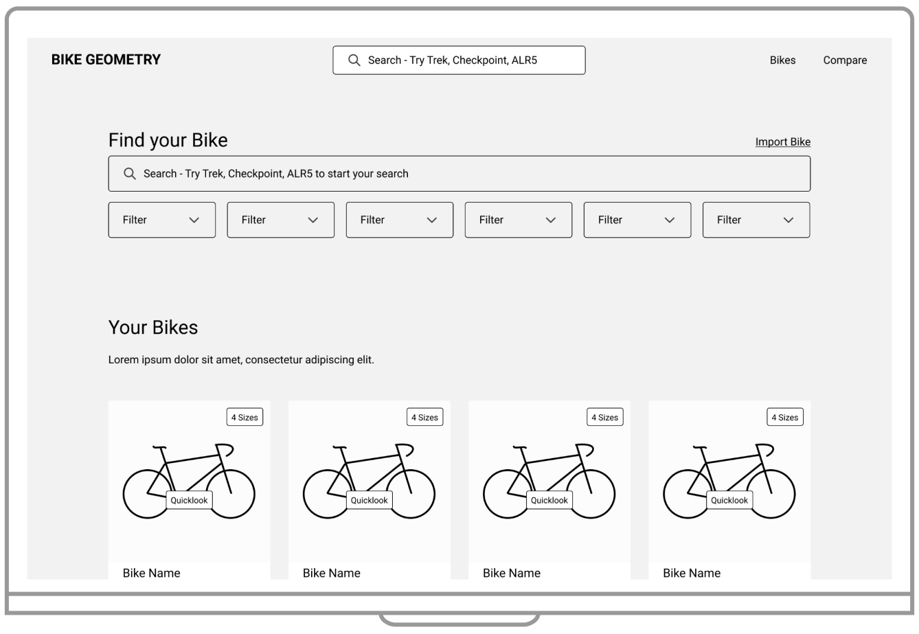 wireframe search page