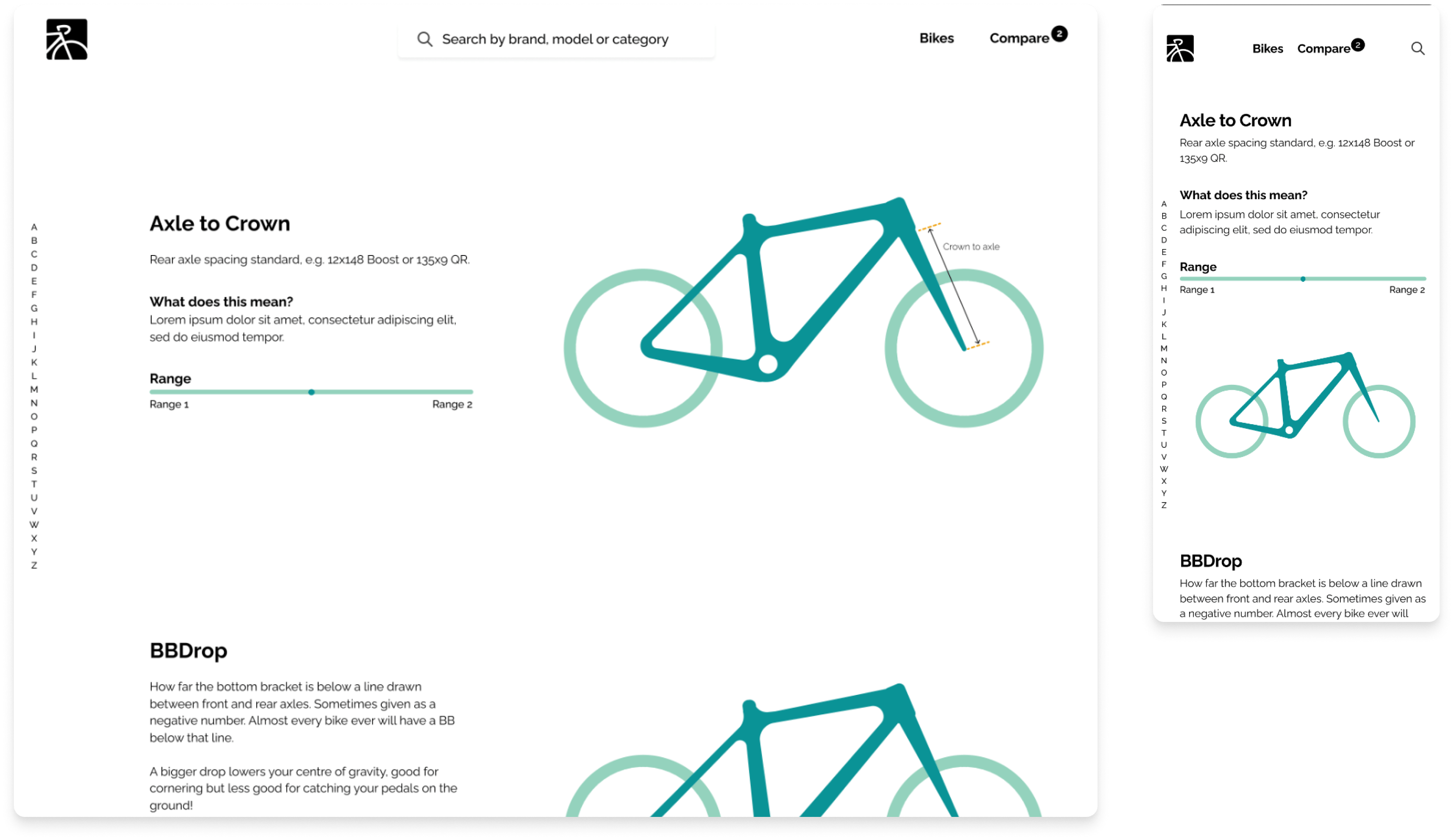 mockups of terminology page